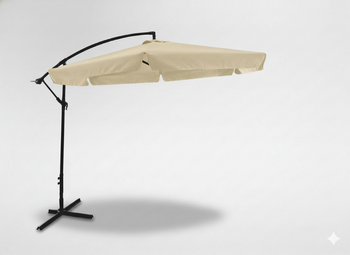 PARASOL OGRODOWY 3 M BEŻOWY "BANANA" Z POKROWCEM