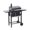 CHARCOAL GARDEN GRILL WITH LID, CAST IRON GRATE AND CASTORS 109 x 46 x 106,5 CM