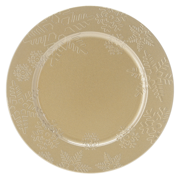 PLATE 33 x 33 x 2 CM GOLD CHRISTMAS
