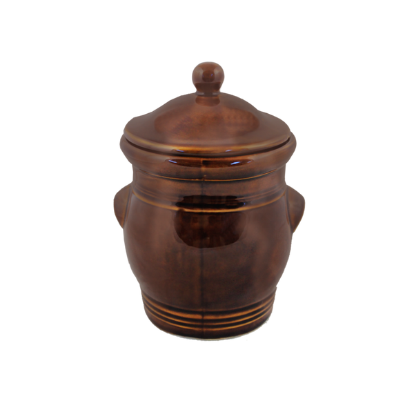 ROUND POT 1.5 L + LID BROWN