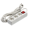 EXTENSION CORD POWER STRIP WITH SWITCH 3 SOCKETS 3M WHITE