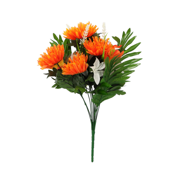 RAMURĂ ARTIFICIALĂ - BUCLE DE LII ȘI CRIZANTEM 42 x 24 x 24 CM MIX DE CULORI pachet=18 buc *3123