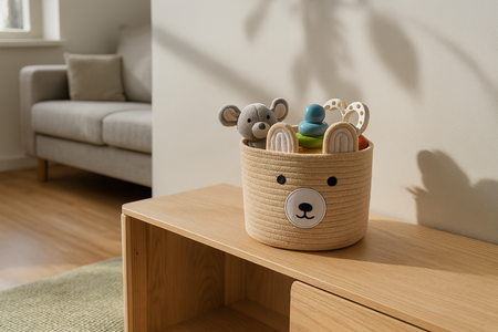 BASKET ANIMAL BEIGE SIZE S