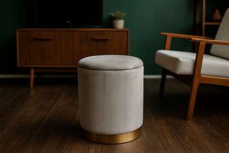 ROUND POUF 28 X 42 CM GREY