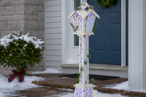 CHRISTMAS WHITE LED LANTERN 20 x 20 x 120 CM