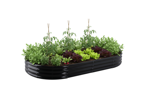 GRZĄDKA WARZYWNO-KWIATOWA 180 X 90 X 30 CM OWALNA ANTRACYT