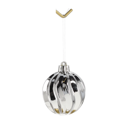 KPL. 9 DECORAȚII 6 CM ROȘU/ALBASTRU/ARGINTIU *7634