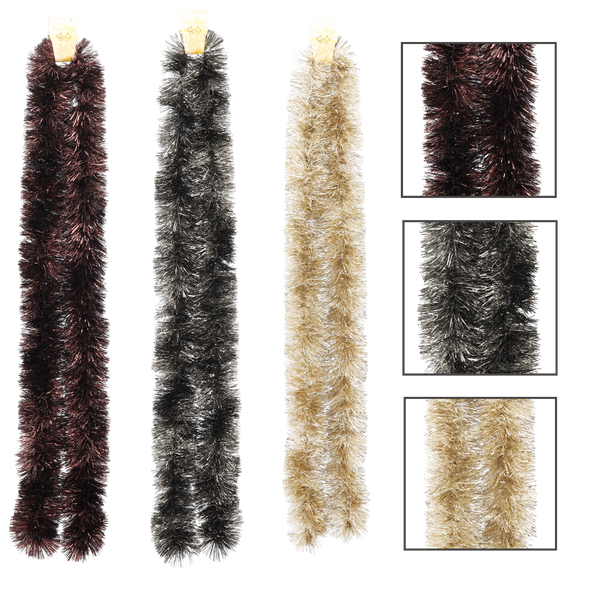 CHRISTMAS TREE CHAIN 2M BURGUNDY/ANTHRACITE/CHAMPAGNE