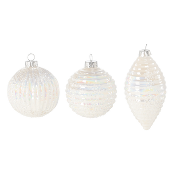 GLASS ORNAMENT - TRANSLUCENT MIXED PATTERNS
