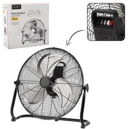 Podlahový ventilátor čierny 70W *8984