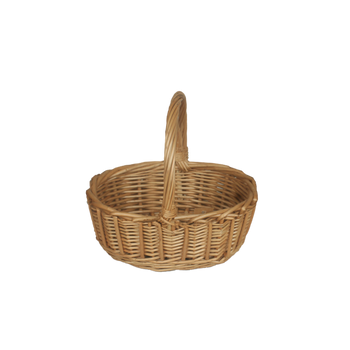 VÍKOVÝ KOSÍK 18 x 14 x 8/18 CM S RUKOJTÍ - PŘÍRODNÍ *8468