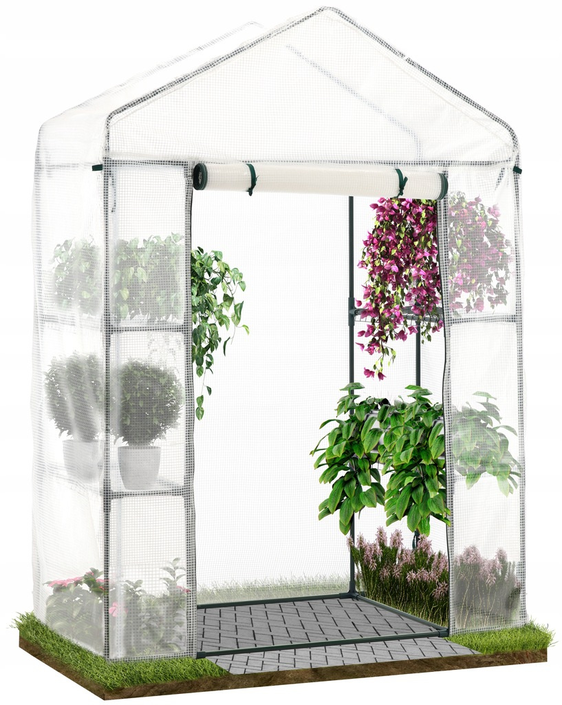 SZKLARNIA OGRODOWA Z PÓŁKAMI BIAŁA 140 x 73 x 200 CM pol_pl_SZKLARNIA-OGRODOWA-Z-POLKAMI-BIALA-140-x-73-x-200-CM-750_3