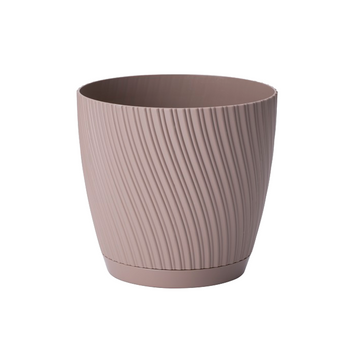 MIKA ECO RECYCLED POT WITH SAUCER 170MM GREY-BEIGE*1109