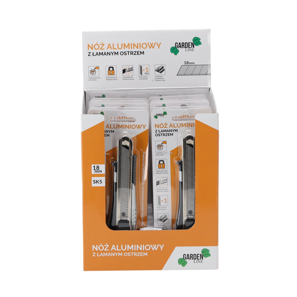 NŮŽ S LOMIVÝM ČEPELEM HLINÍKOVÝ 18 MM disp=12ks *1630