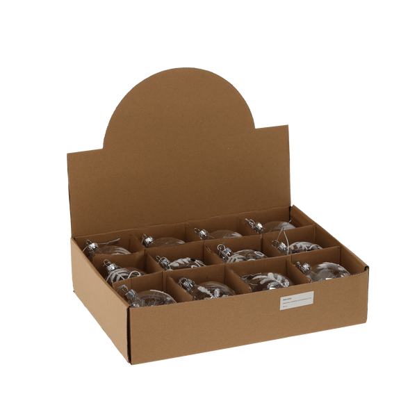 GLASS ORNAMENT - TRANSLUCENT 8 CM MIXED PATTERNS