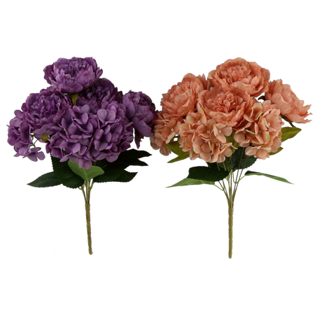 ARTIFICIAL FLOWER - PEONY AND HYDRANGEA 43 CM MIX COLORS