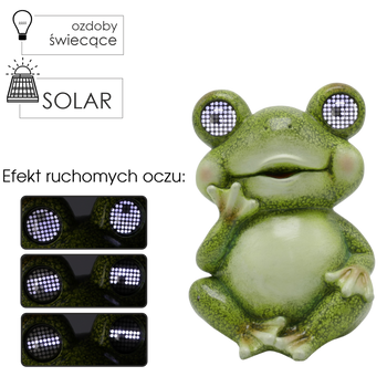 FIGURĂ DE GRĂDINĂ - BROASCĂ CU OCHI STRĂLUCITORI 18,5 x 18,4 x 25,5 cm LED *9279