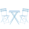 ZESTAW MEBLI OGRODOWYCH NIEBIESKI (STÓŁ KWADRATOWY + 2 KRZESŁA)