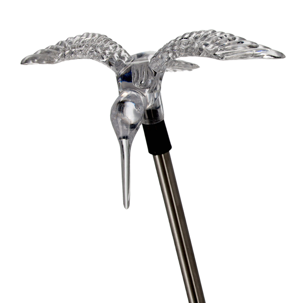 SOLAR LANTERN LATIS 12.5 x 9.5 x 70 CM SILVER HUMMINGBIRD / BUTTERFLY / DRAGONFLY COLD WHITE