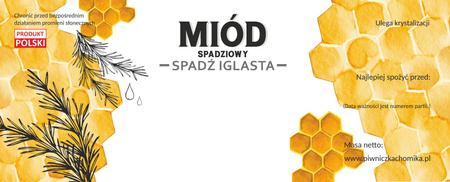 KPL. 100 ETIKI MEDOVÝ SPADZIOVÝ - IGLOVÝ MED 154 x 60 MM *8221