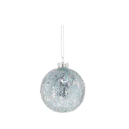 BOMBĂ DE STICLĂ - ALBASTRU - ARGINTIE MIX DE MODELE 8 CM disp=12buc *2058