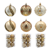 SET OF 6 CHRISTMAS BAUBLES GOLD 8 CM