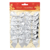 SET OF 12 CHRISTMAS BOWS SILVER/RED-GOLD
