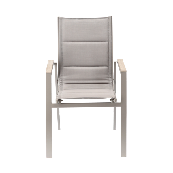 ALUMINIOWE KRZESŁO OGRODOWE POLYWOOD 64 x 55 x 91 CM BEŻOWE