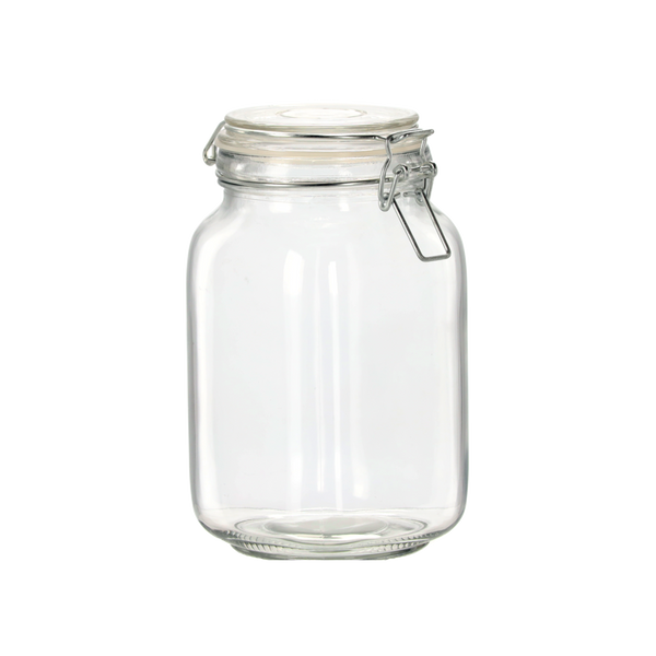 GLASS JAR WITH IRON CLIPS AND SILICON PAD
