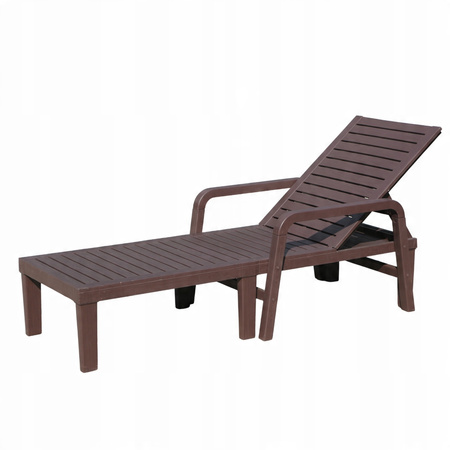 GARDEN LOUNGER 192x66x33 cm DARK BROWN*6423