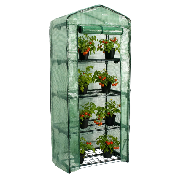 ZAHRADNÍ SKLENÍK S ČTYŘMI POLICEMI 69 X 49 X H160cm *0426