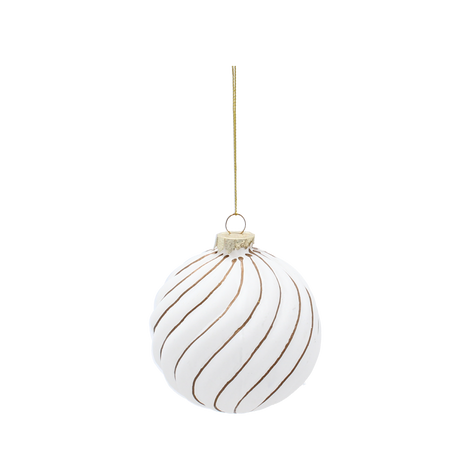 GLASS BAUBLES 8 CM WHITE