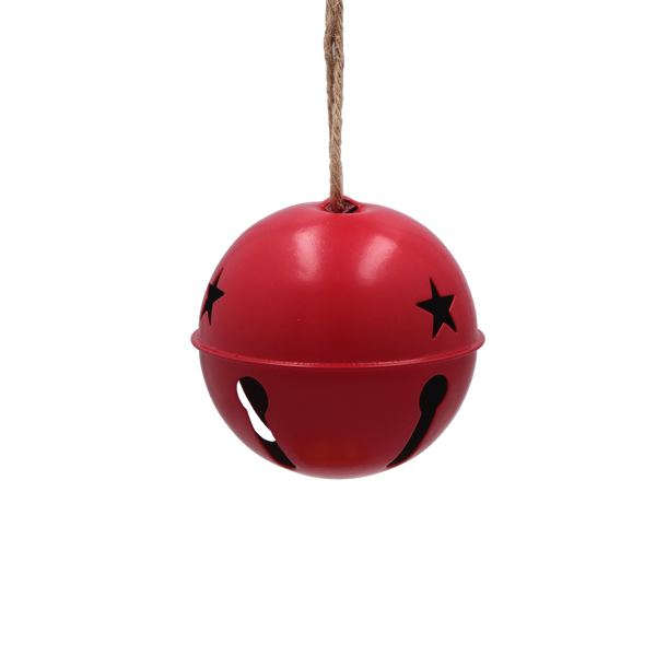 ORNAMENT DE CRĂCIUN - PENDULĂ 10 x 10 x 10,5 CM METAL ICĂ ROȘU CU CLĂCĂ *0924