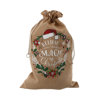 SAC DIN IUTĂ BOŻONAR. 86 x 53 CM CRĂCIUN MAGIC ambalaj=5buc *3826