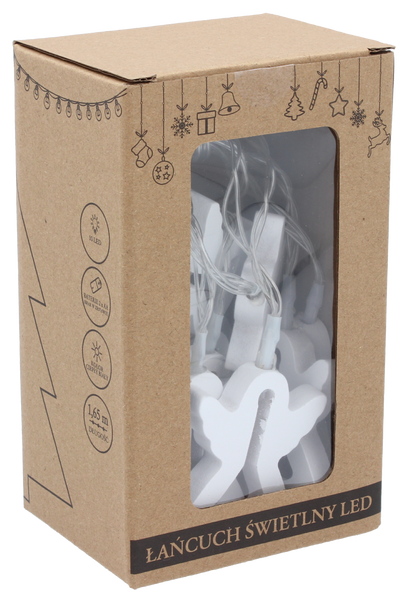 LED LIGHTS 10L BATTERY-POWERED WOODEN ANGELS WARM WHITE