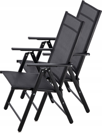 KRZESŁO OGRODOWE SKŁADANE STALOWE 66 x 53 x 107 CM CZARNE *3484