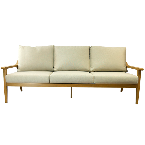 SET DE MOBILIER DIN ALUMINIU "NIKOZJA" (CANAPEA PENTRU 3 PERSOANE + 2 FOTOLII + MASA) BEJ + PERNE BEJ *9552