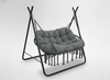 FOTEL WISZĄCY HAMAKOWY POLY DWUOSOBOWY - ANTRACYTOWY, ANTRACYTOWA PODUSZKA, ANTRACYTOWA RAMA 
