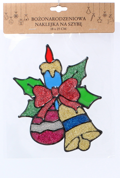 ETICHETĂ DE CRĂCIUN PENTRU FEREASTRĂ 18 x 25 CM MIX 6 MODELE pachet=12buc *1894