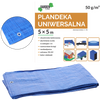 Tarpaulin 5 x 5 M (+/- 5%) 50GSM 3%UV Blue