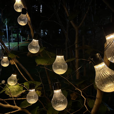 SOLAR GARDEN GARLAND LENGTH 2 + 1.8 M STRIPES 10 LED WARM WHITE