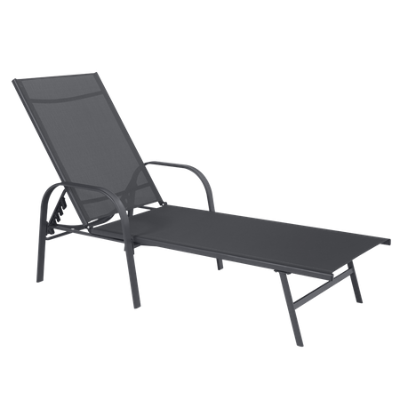 GARDEN LOUNGER 195x69x94cm DARK GREY *6111