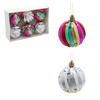 SET OF 6 CHRISTMAS TREE ORNAMENTS - PUMPKIN MIX OF COLORS 6CM