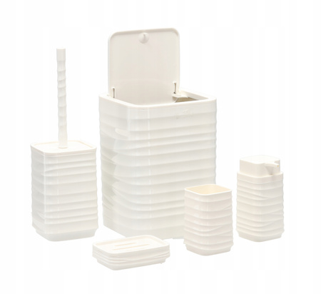5-PIECE BATHROOM SET SQUARE WHITE