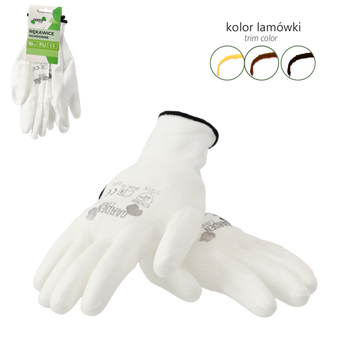 GARDEN GLOVES „8”, polyester with polyurethane