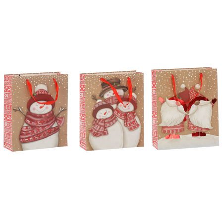CHRISTMAS GIFT BAG CHRISTMAS FIGURES 26 x 32 x 10 CM