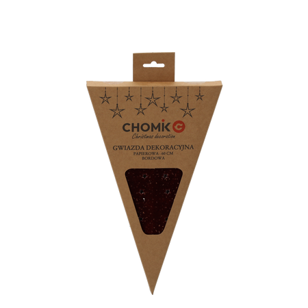 Stea decorativă din hârtie 60 cm bordo ambalaj=12 buc *9133
