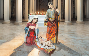 SET OF 3 ILLUMINATED FIGURES - HOLY FAMILY 120 CM RESIN