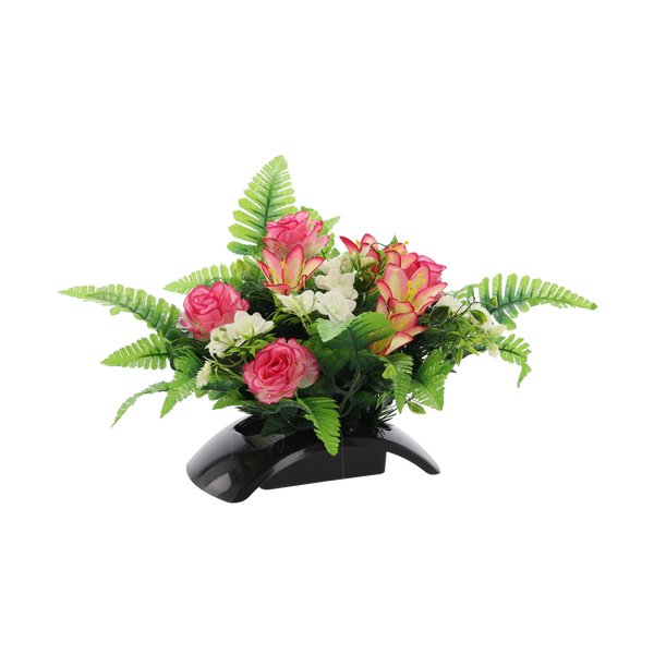 BUNCH CH-31 (WIDTH 55 CM, HEIGHT 40 CM) ROSES WITH LILY MIX COLOR