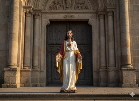 FIGURA SRDCE PÁNA JEZUSA 122 CM SKLENĚNÉ OČI *4589